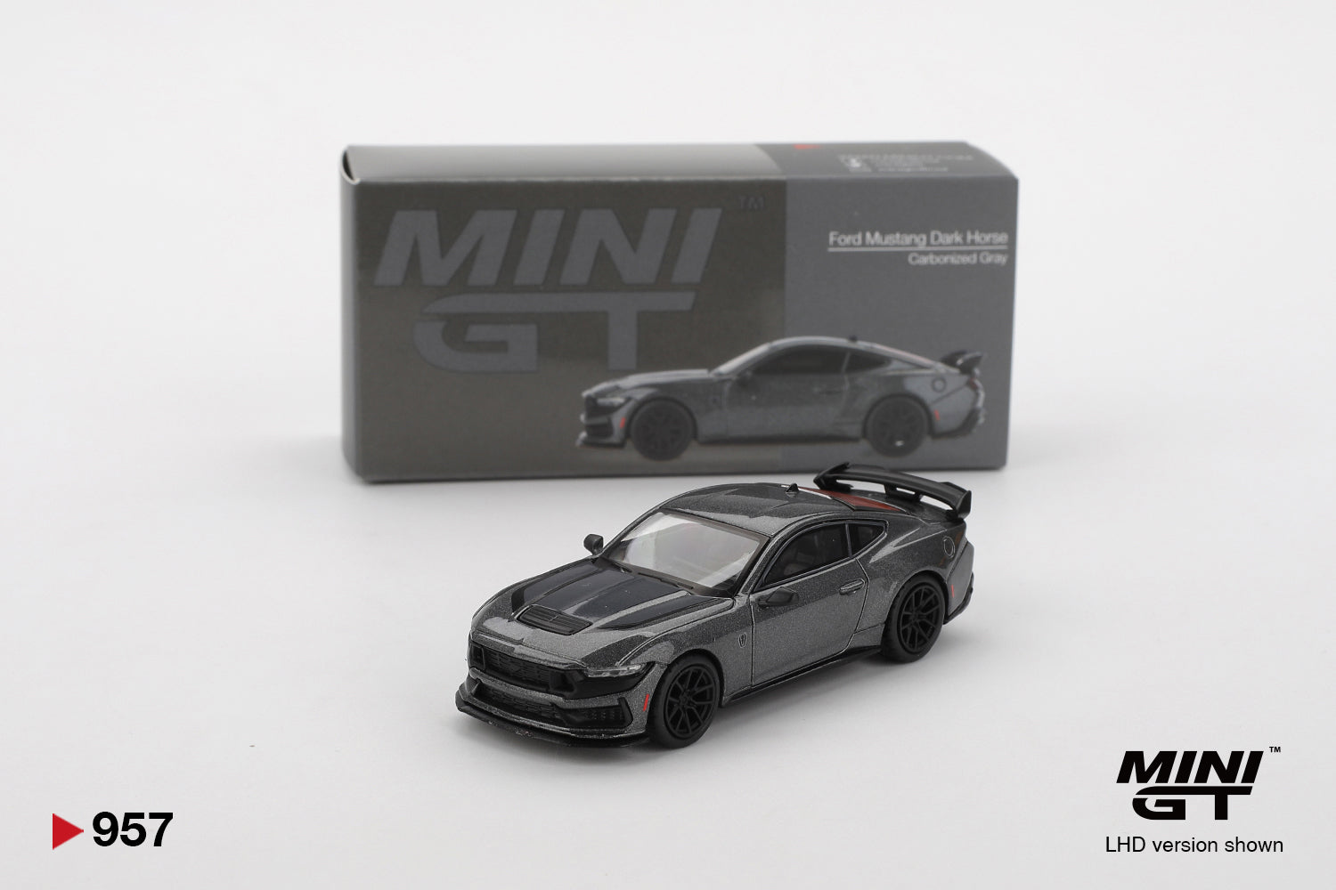 MINI GT #957 Ford Mustang Dark Horse 2024 Carbonized Gray 1:64 Die-Cast Model