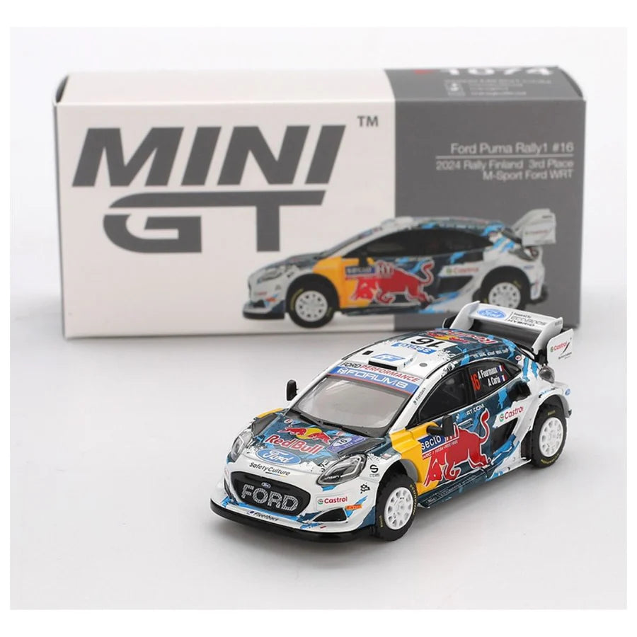 [Pre-Book] MINI GT 1:64 Ford Puma Rally1 #16 M-Sport Ford WRT 2024 Rally Finland 3rd Place – #1074