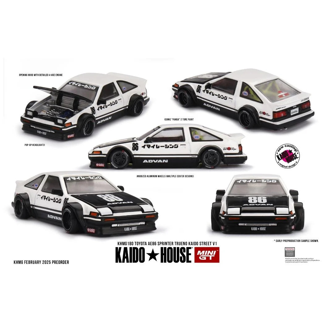 [Pre-Book] Mini GT x Kaido House 1:64 Toyota AE86 Sprinter Trueno Kaido Street V1 – KHMG180