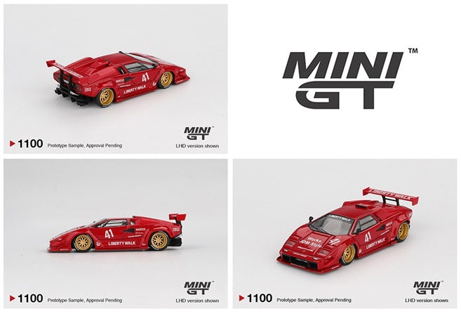 [Pre-Book] MINI GT 1:64 LB-Works Lamborghini Countach - Red (Blister Version) #1100
