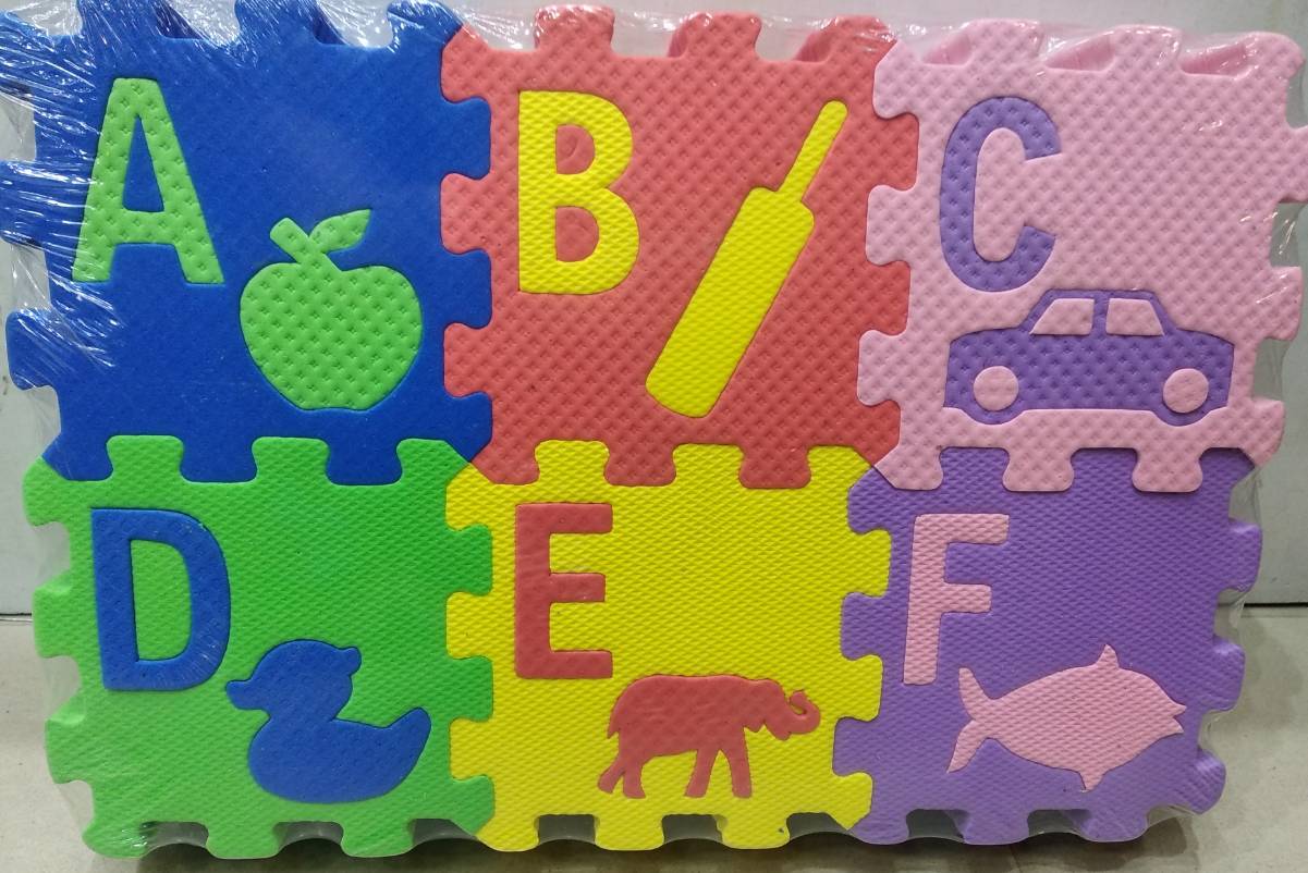 ABCD Alphabet  and Number Blocks Puzzle Foam Mat for Kids - Multicolor