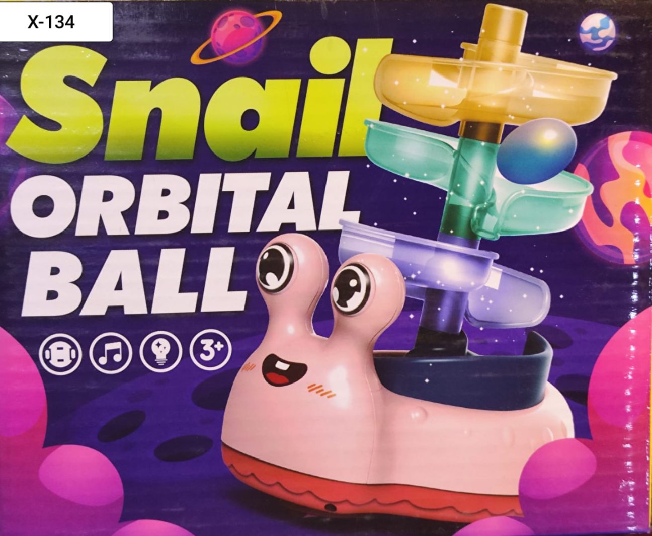 Electric Snail Orbit With Coloring Ball And Musical Effect For Kids - Multicolor