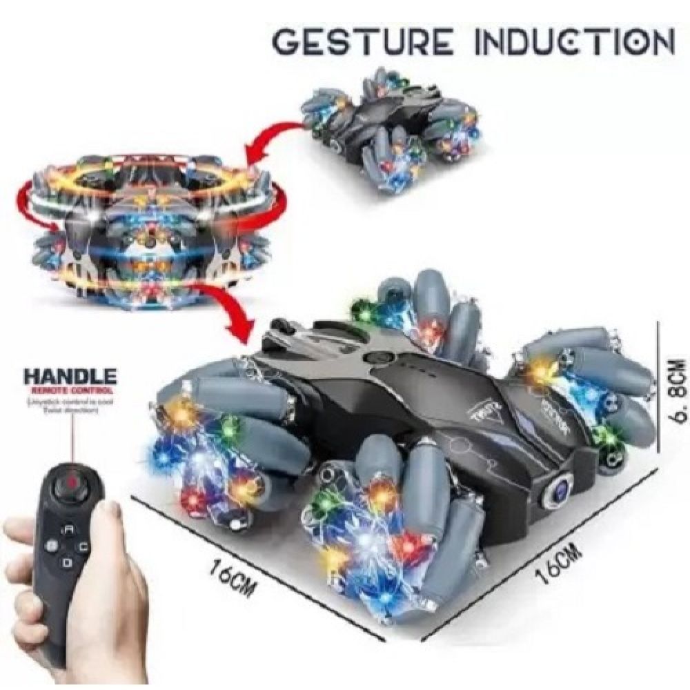 Kids RC Drift Remote Control Car with 360° Rotation Stunt and LED lights in Tyres - Multicolor