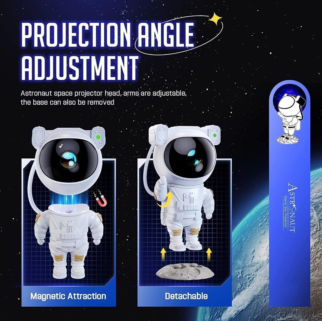 Astronaut Space Projector - Remote Operated - 360 Degree Rotating, Projection Night Light with Remote Control LED Night Lamp Nebula Star & Galaxy Projector