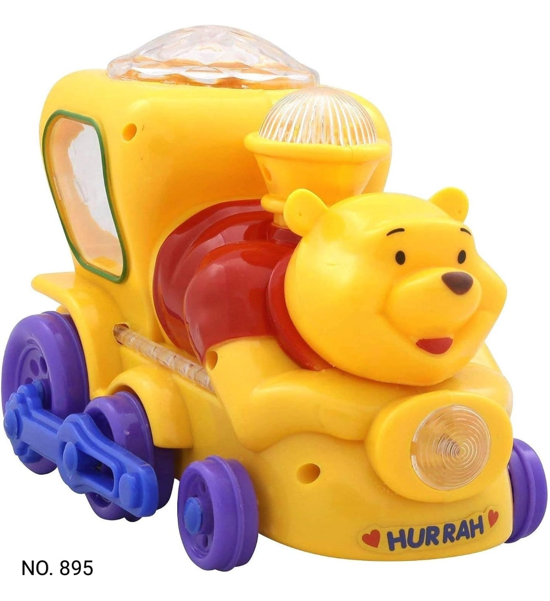 Battery Operated Big Bear Pooh Train With Beautiful Lighting Music Effect Toy For Kids - Multicolor - Without Box