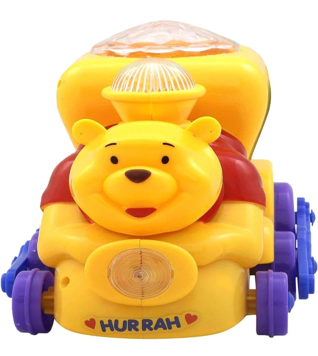 Battery Operated Big Bear Pooh Train With Beautiful Lighting Music Effect Toy For Kids - Multicolor - Without Box