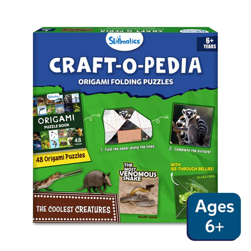 Skillmatics Craftopedia: Coolest Creatures | Origami Puzzle Book | Ages 6+