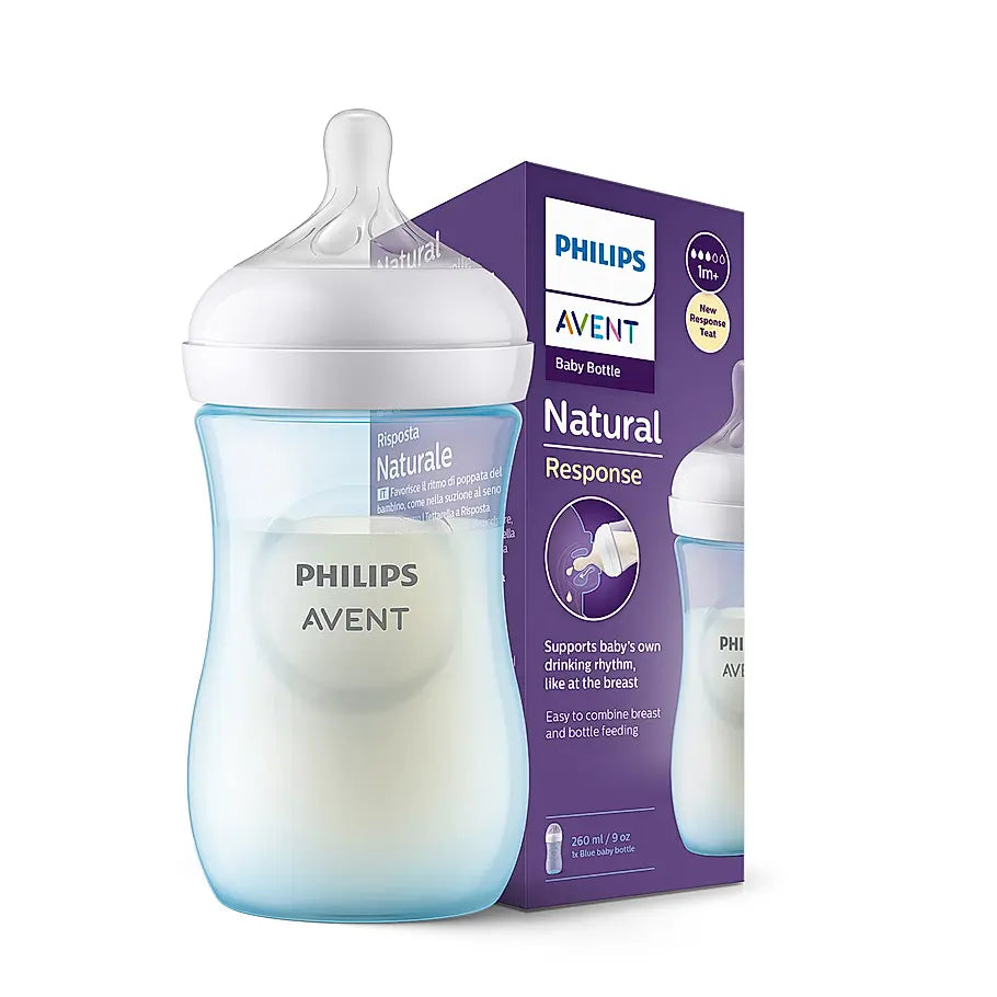 Philips Avent (1 M+) Natural Response 3.0 Blue Feeding Bottle SCY903/21 - 260 ml / 9 oz
