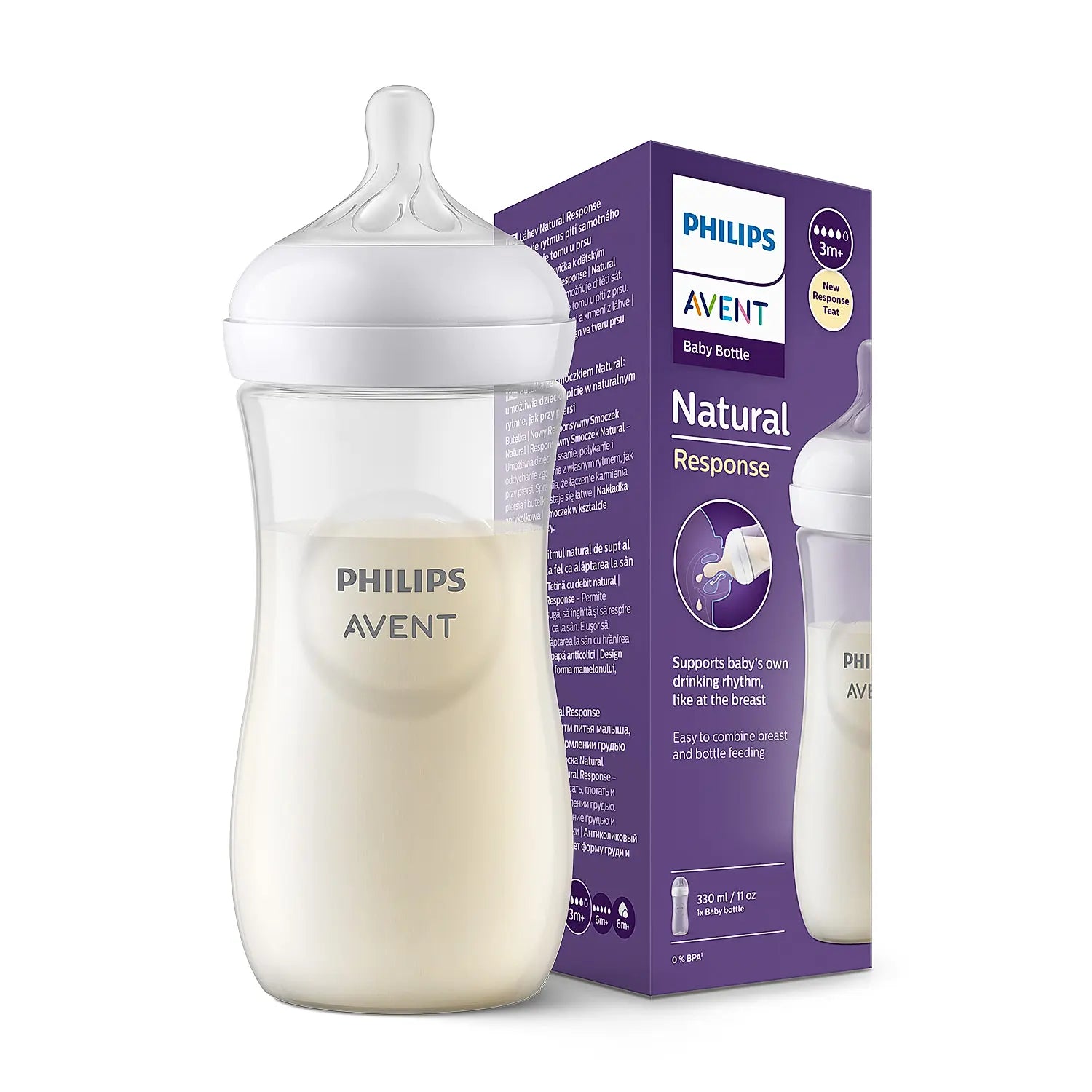 Philips Avent (3M+) Natural Response Baby Bottle | SCF036/10 | SCY906 ...