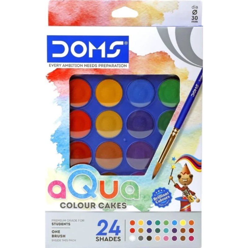 Doms Aqua Colour Cakes - 24 Shades - Pack of 2 Pcs