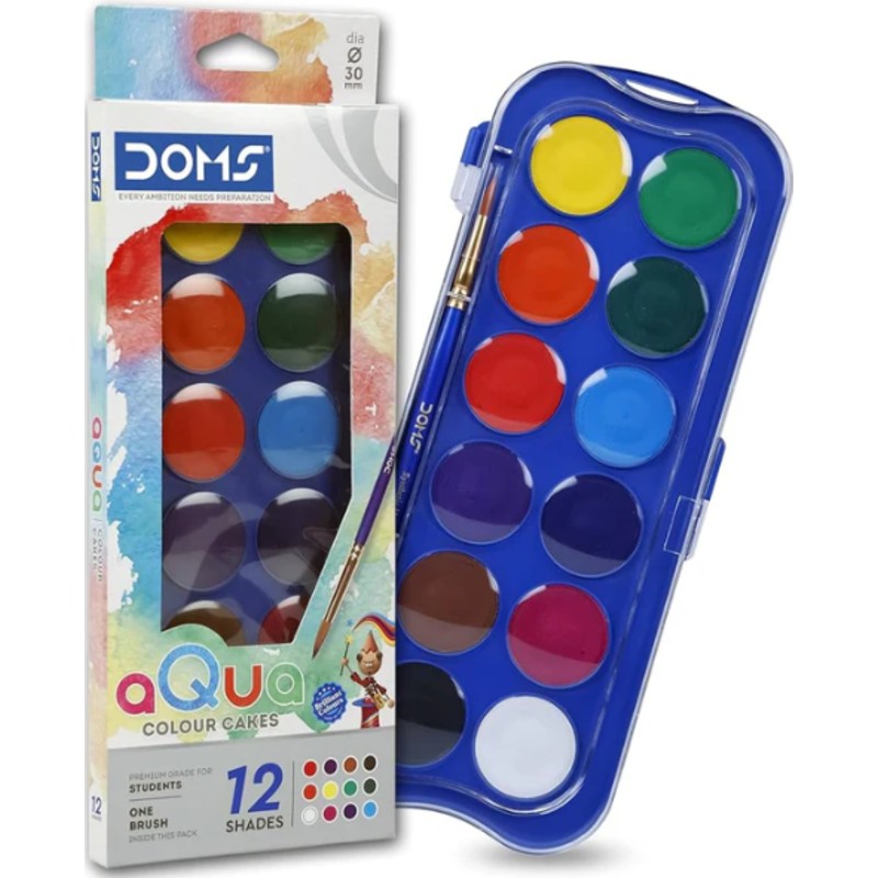 Doms Aqua Colour Cakes - 12 Shades - Pack of 5 Pcs
