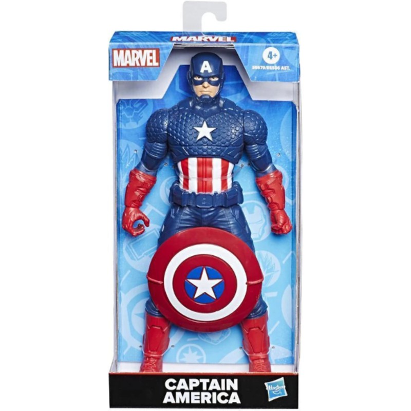 Marvel Mighty Hero Series Captain America Action Figure, 9.5-Inch Poseable Super Hero Toy for Kids