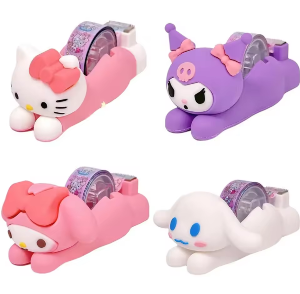 Kawai Themed Tape Cutter With Tape Seat Adhesive Tape Dispenser Cutter Holder Assorted | Multicolor
