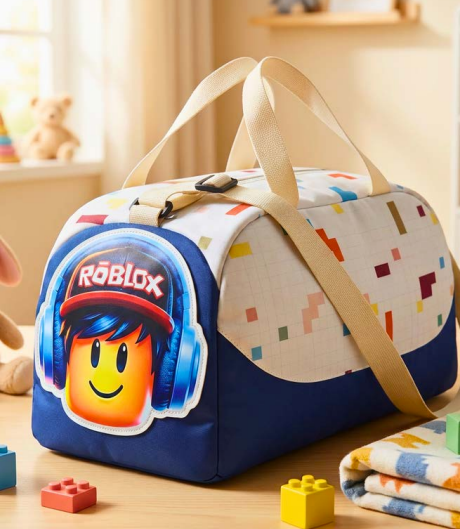 Premium 3D print duffle bags for kids Assorted designs - Multicolor