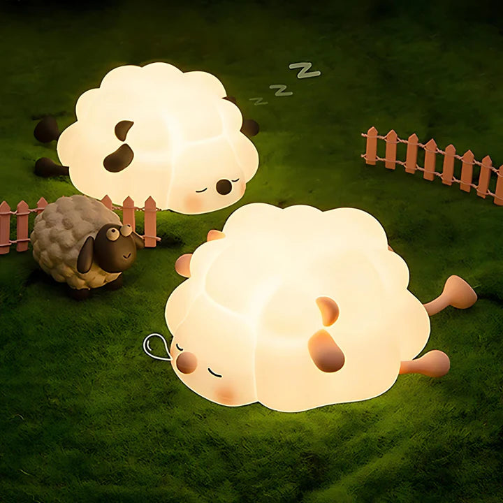 Night Light, USB Rechargeable Silicone Sleeping Sheep Light Night Light Cute Kids Night Light