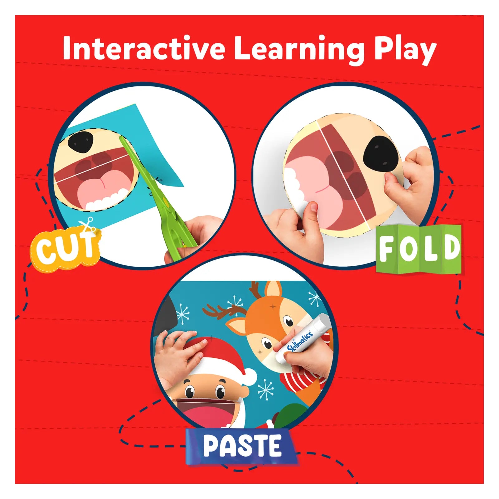 Skillmatics SNIP, SNIP! Holiday Magic - Art & Craft Activity Kit for Ages 3-7