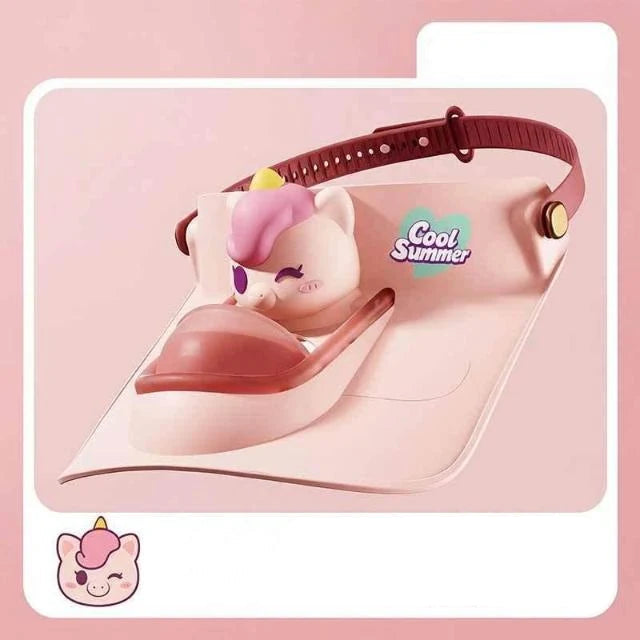 Cute Attached Fan Hat for Sun Protection for Kids - Assorted