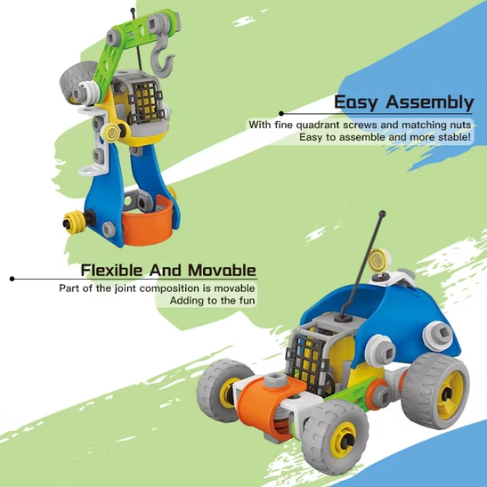 Stem Building Block Car Helicopter Model Kids Imaginative Construction Play Set | 81 Pcs | 4 in 1