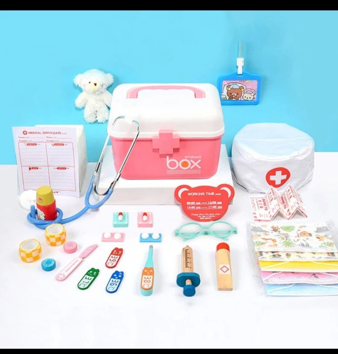 Children's Medical Equipment Play Cosplay Doctor Playing Toy Dentist Medicine Box Pretend Doctor Game Toy Kits for Kids