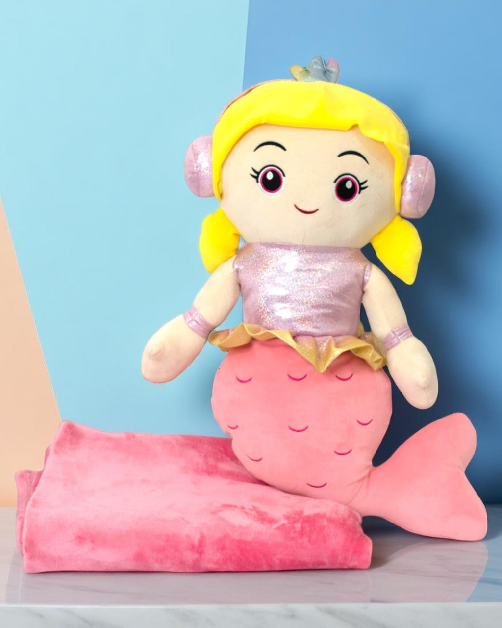 Lazy Baby - Soft Toys With Blanket - Multicolor - Assorted