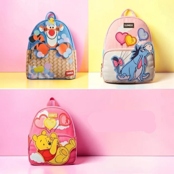 Cartoon Themed 3D - Backpack For Kids 14 inches - Assorted