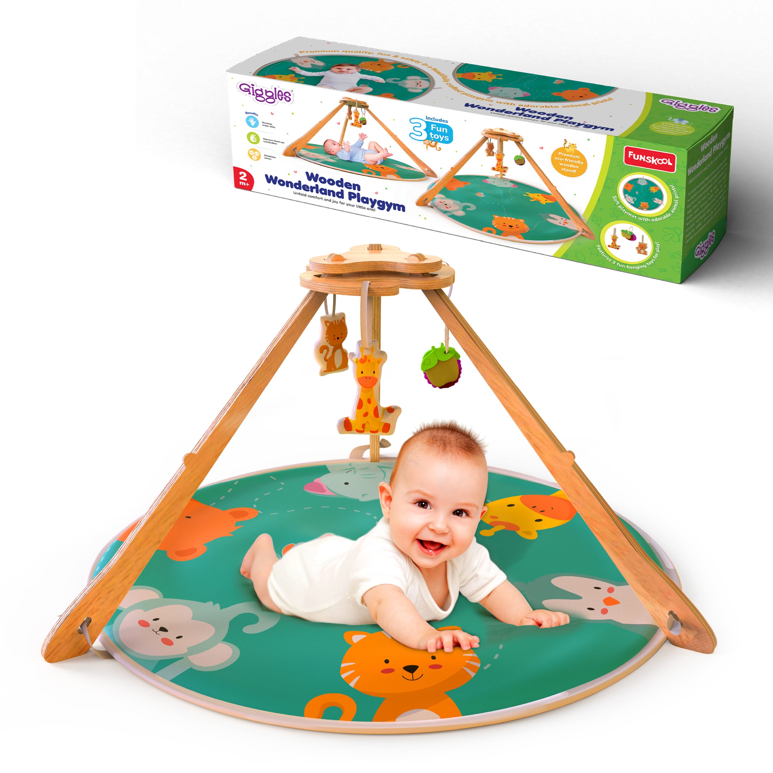 Funskool Giggles - Wooden Wonderland Playgym - Multicolor