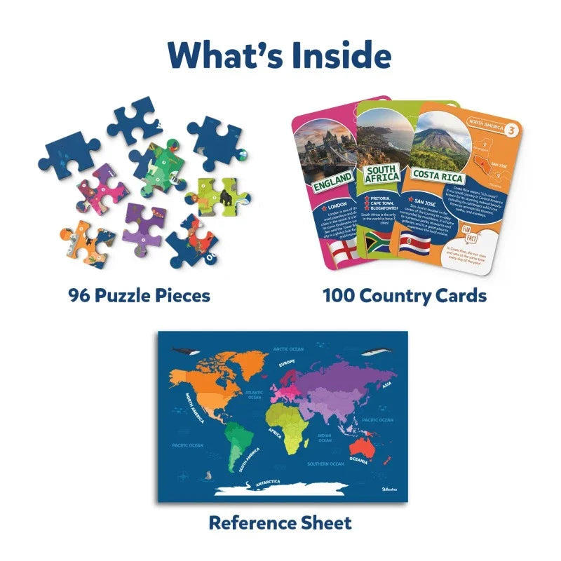 World Map Puzzle | Floor Puzzle & Game Interactive and Educational Floor Puzzle | Fun for Kids and Families
