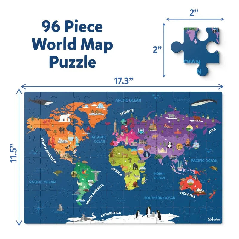 World Map Puzzle | Floor Puzzle & Game Interactive and Educational Floor Puzzle | Fun for Kids and Families