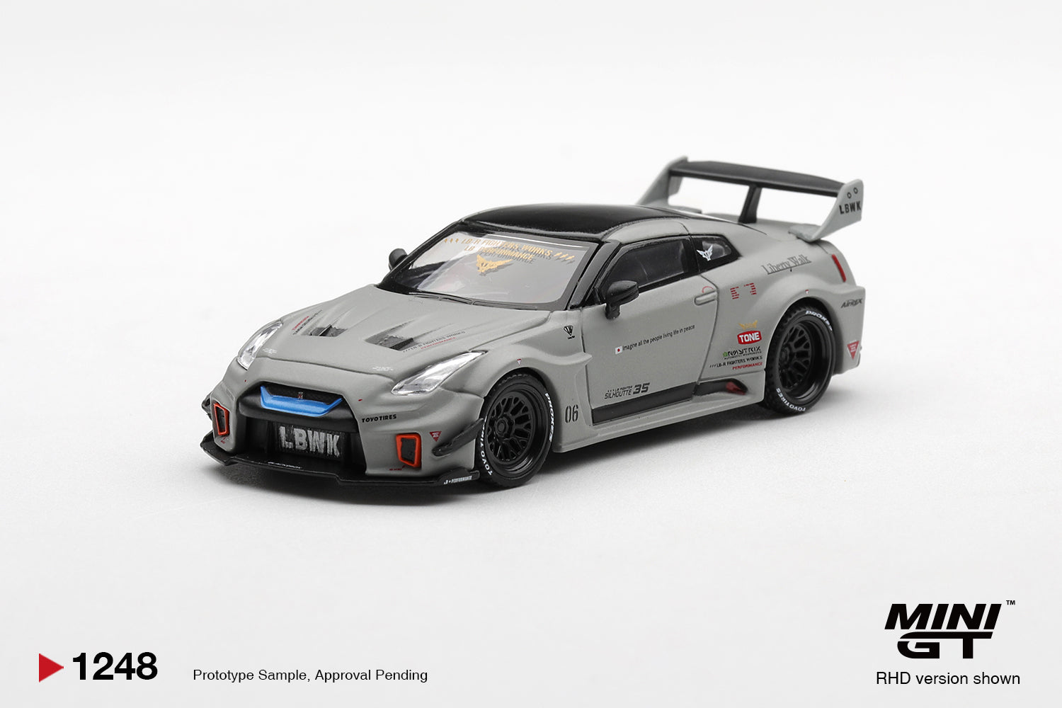 MINI GT NISSAN LB-Silhouette WORKS GT 35GT-RR Ver.1 Matt Grey #1248 - Blister Pack