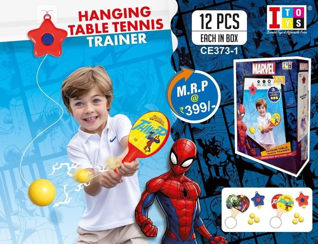 Itoys Hanging Table Tennis Trainer - Color & Theme may Vary- Assorted