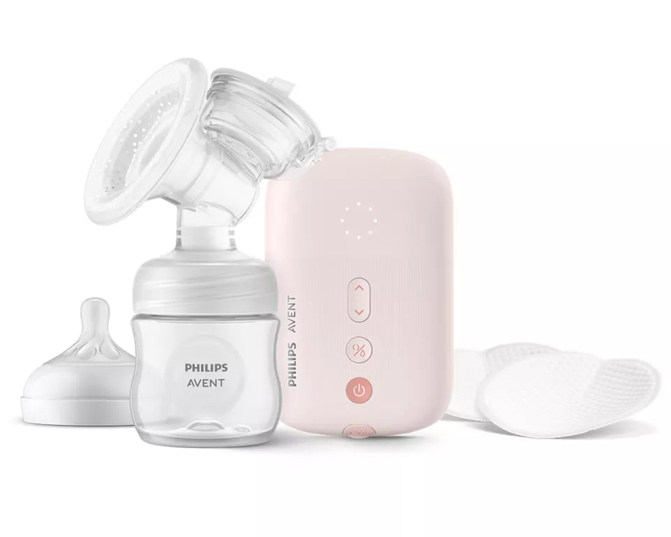 Philips Avent Electric Single Breast Pump, Personalised Experience, Flexible Silicone Cushion, Bottle, Natural Motion Technology, Quiet Motor | Multicolor | SCF395/11