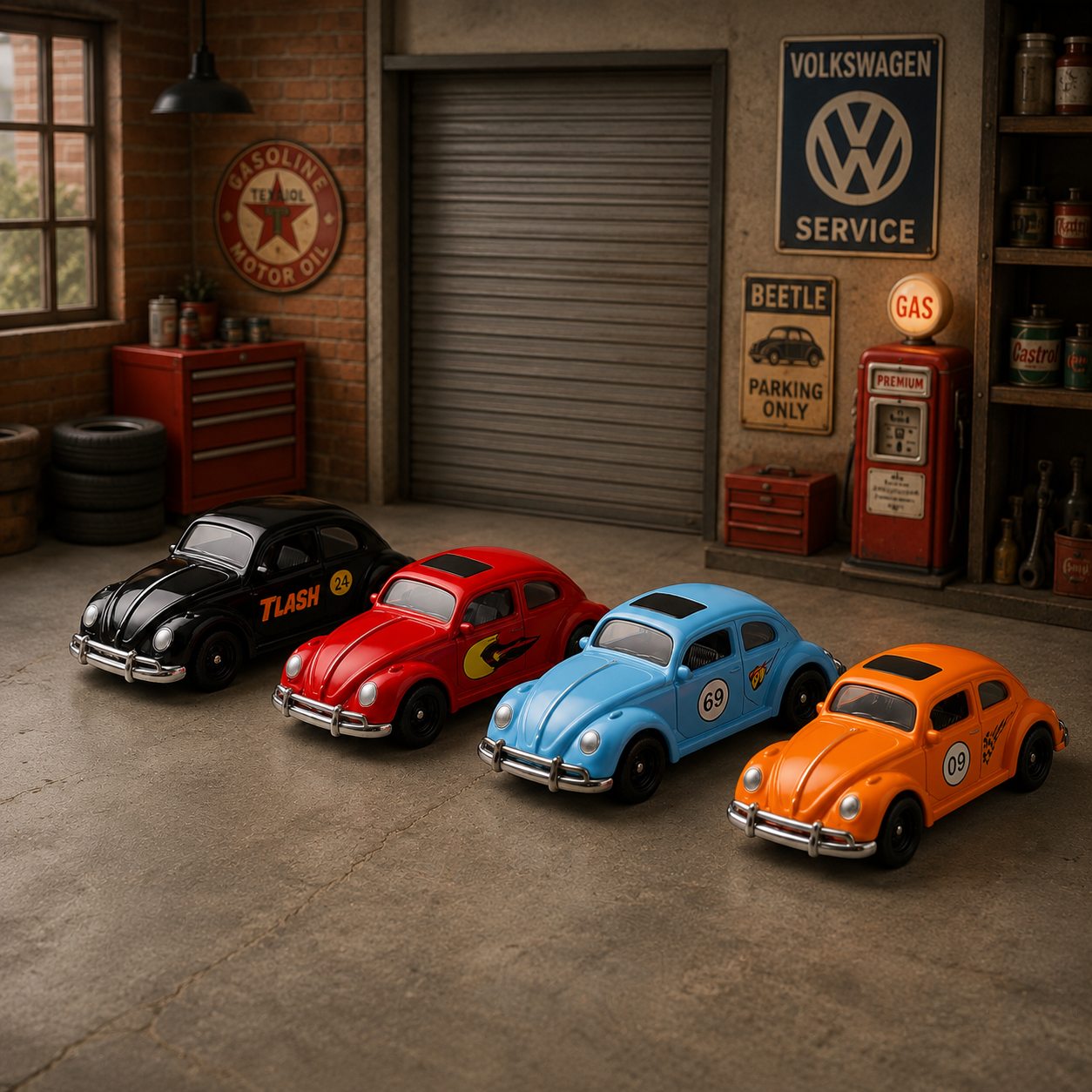 Detsky Bug Die Cast Car 1:64 Scale – Multicolor - Pack of 4 Pcs - Color & Design May Vary