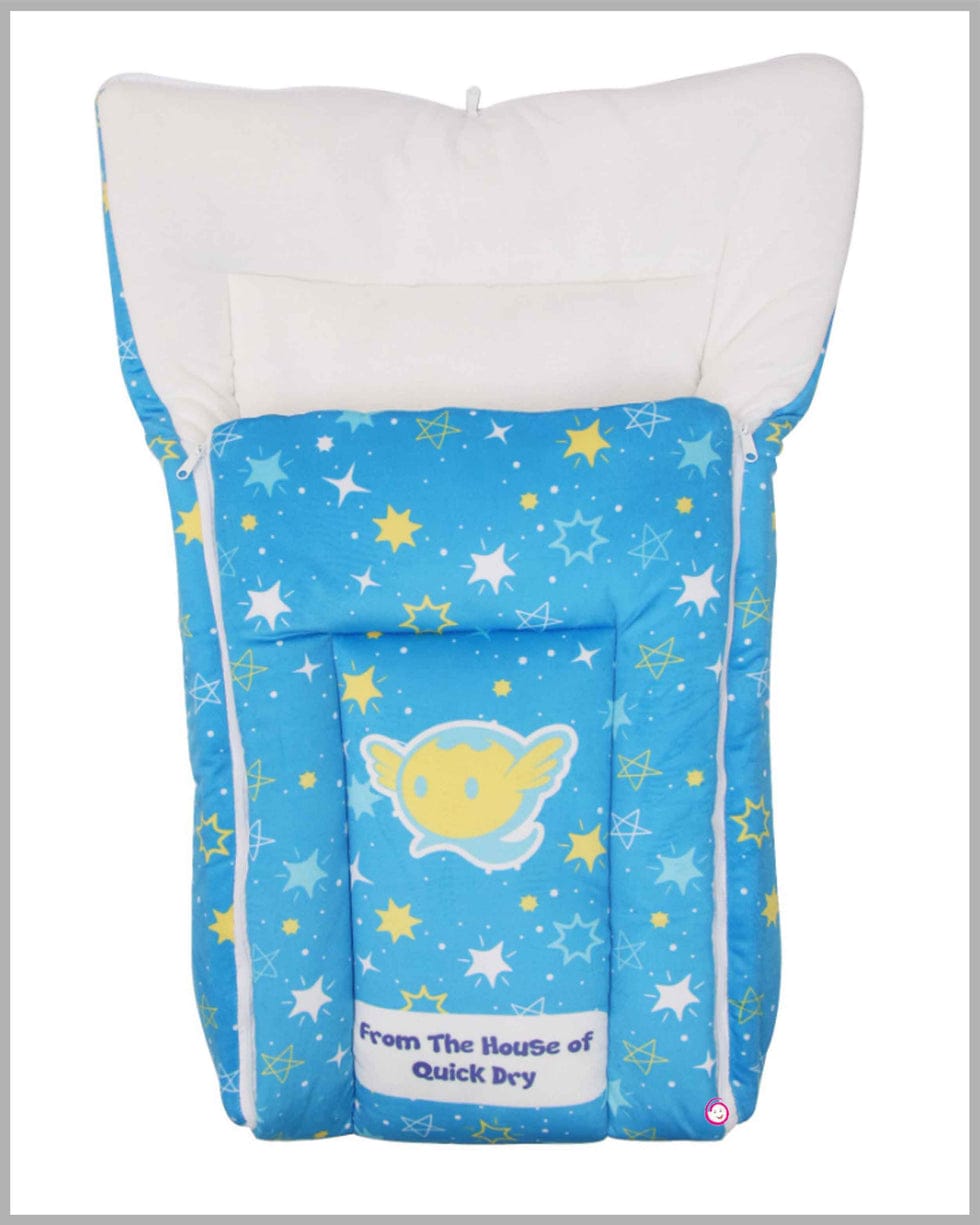 Quick Dry Baby Wrapper cum Carry Bed - Star Print