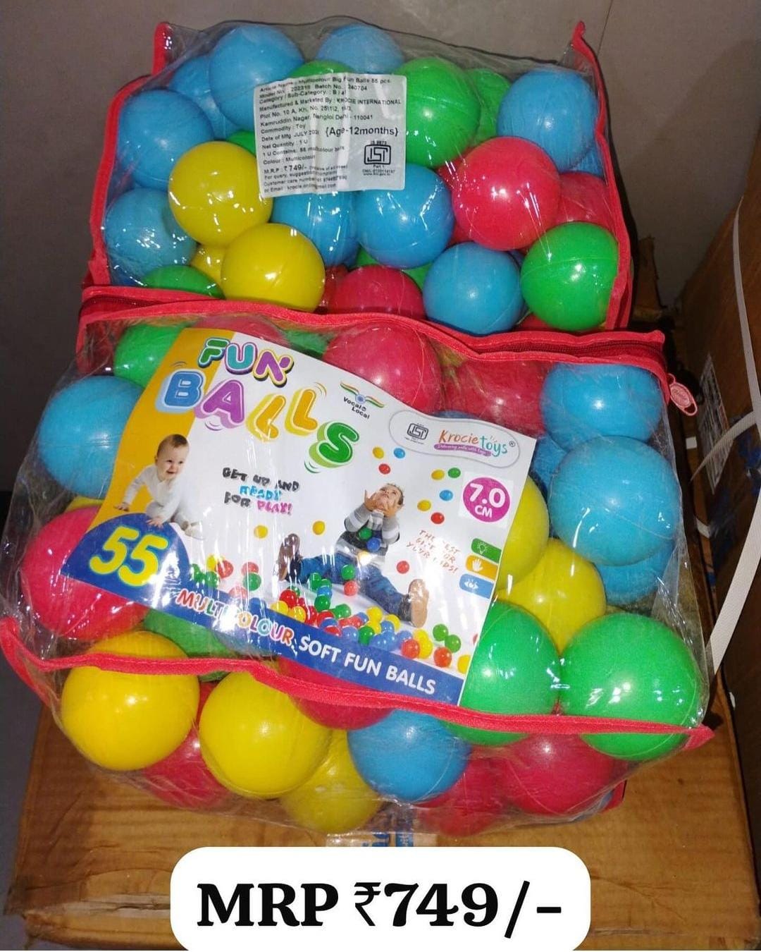 Skoodle Soft Pool Fun Ball For Kids - 55 Pcs - Multicolor