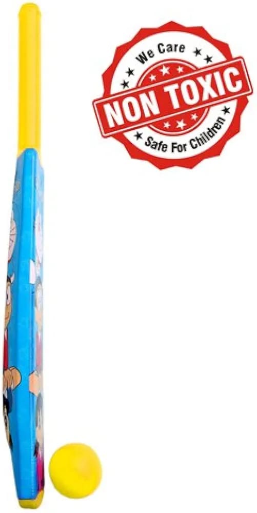 Cricket Set with Plastic Bat, Bells - Indoor Beach Outdoor Garden Play Set for 2-5 Year-Old Kids | Doraemon Theme