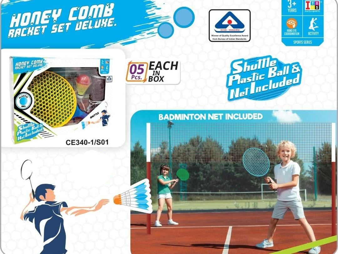 Itoys Honey comb Racket Set Deluxe - Multicolor