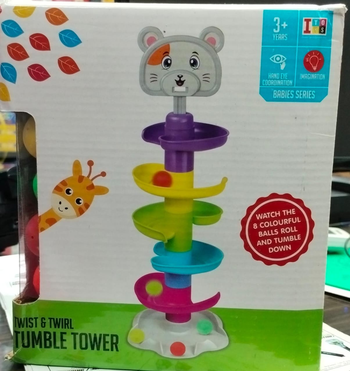 Itoys - Twist & Twirl Tumbling Tower - For Kids - Multicolor