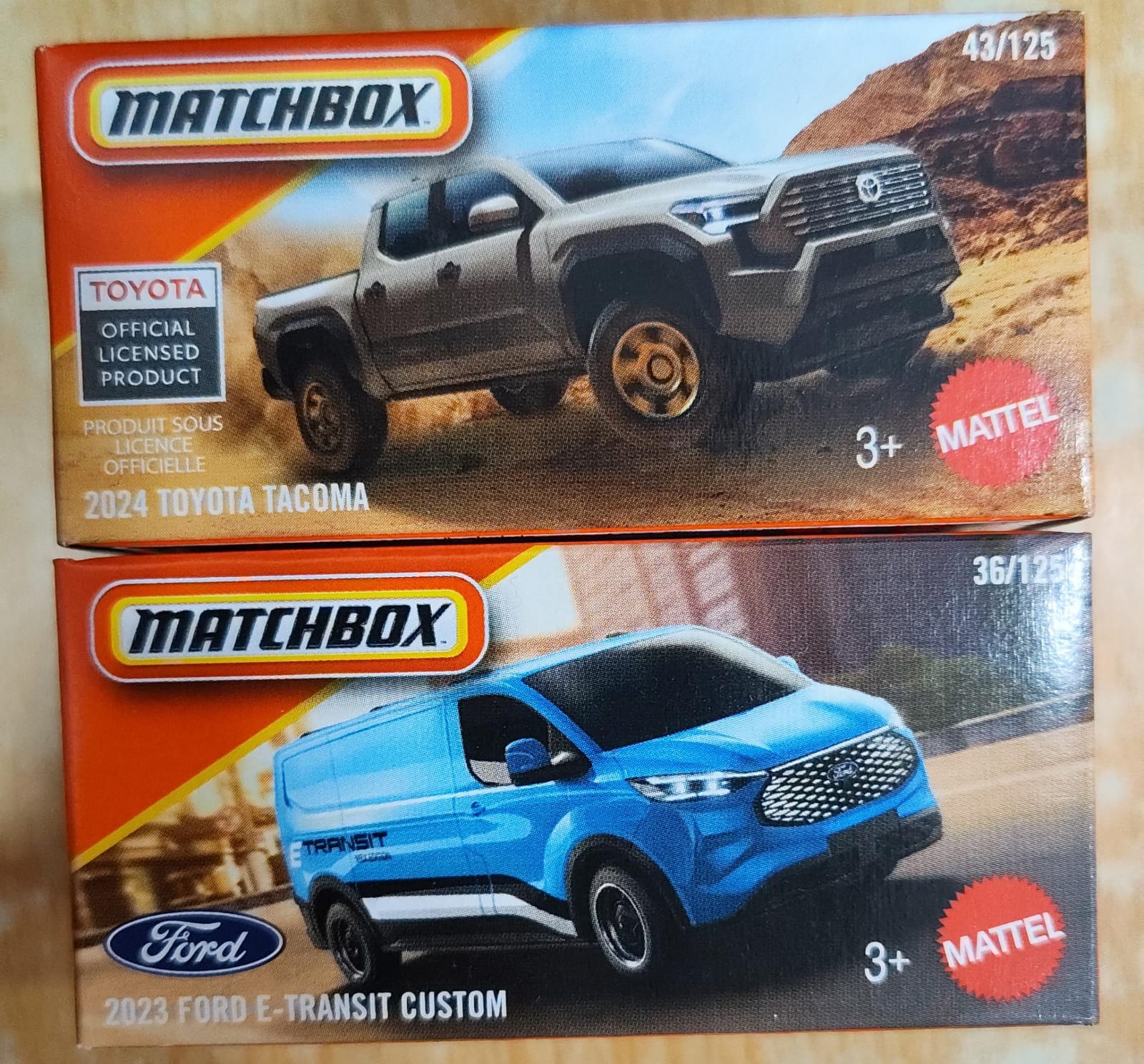 Matchbox Mainline - Combo Pack of 2 Cars - DNK70 - 2024 Toyota Tacoma & 2023 Ford E-Transit Custom