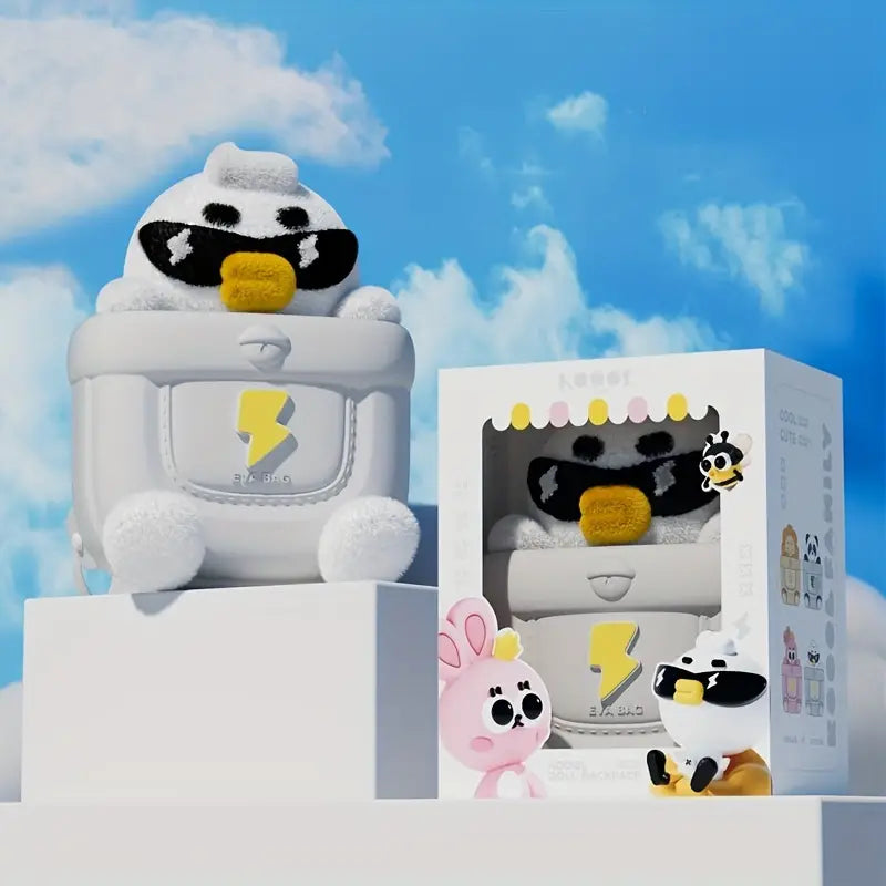 Cool Cute Duck Theme Soft Plush Backpack for Kids - Multicolor