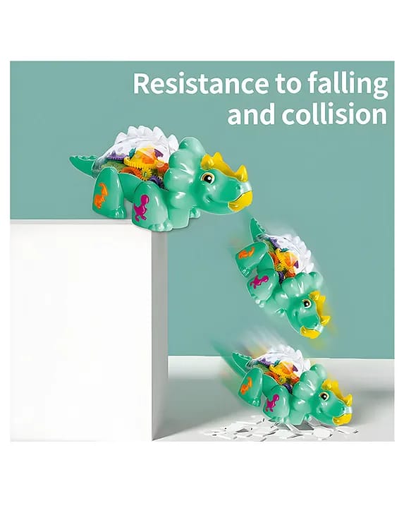 Educational Toys Cute Dinosaur Transparent Shell Lighting Music Dinosaur Car Toy for Kids