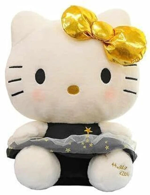 Black Frock Kitty Soft Toy Teddy Bear for Kids Huggable Plush Stuffed | Black | White