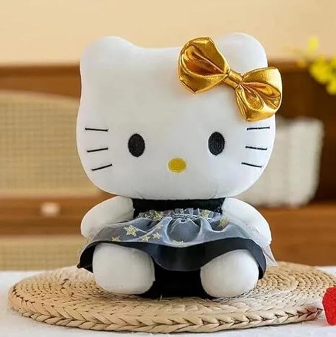 Black Frock Kitty Soft Toy Teddy Bear for Kids Huggable Plush Stuffed | Black | White