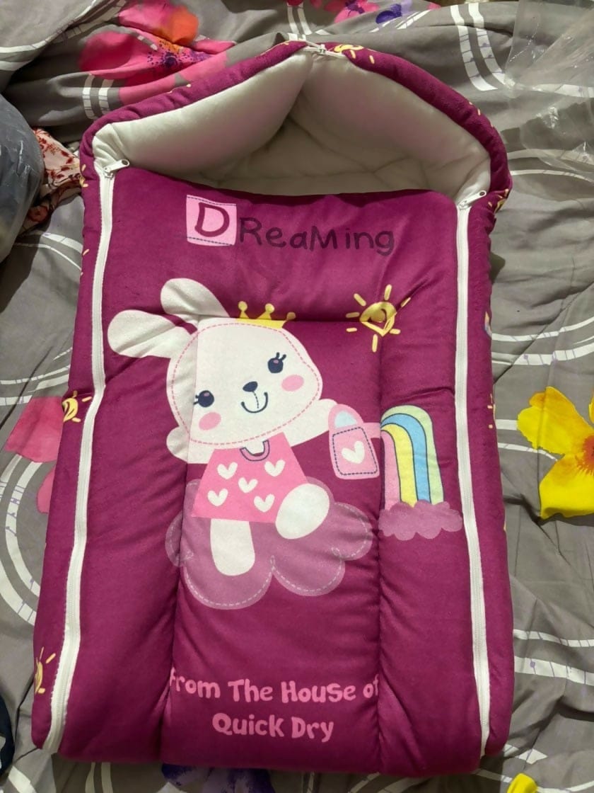 Quick Dry Baby Wrapper cum Carry Bed - Star Print