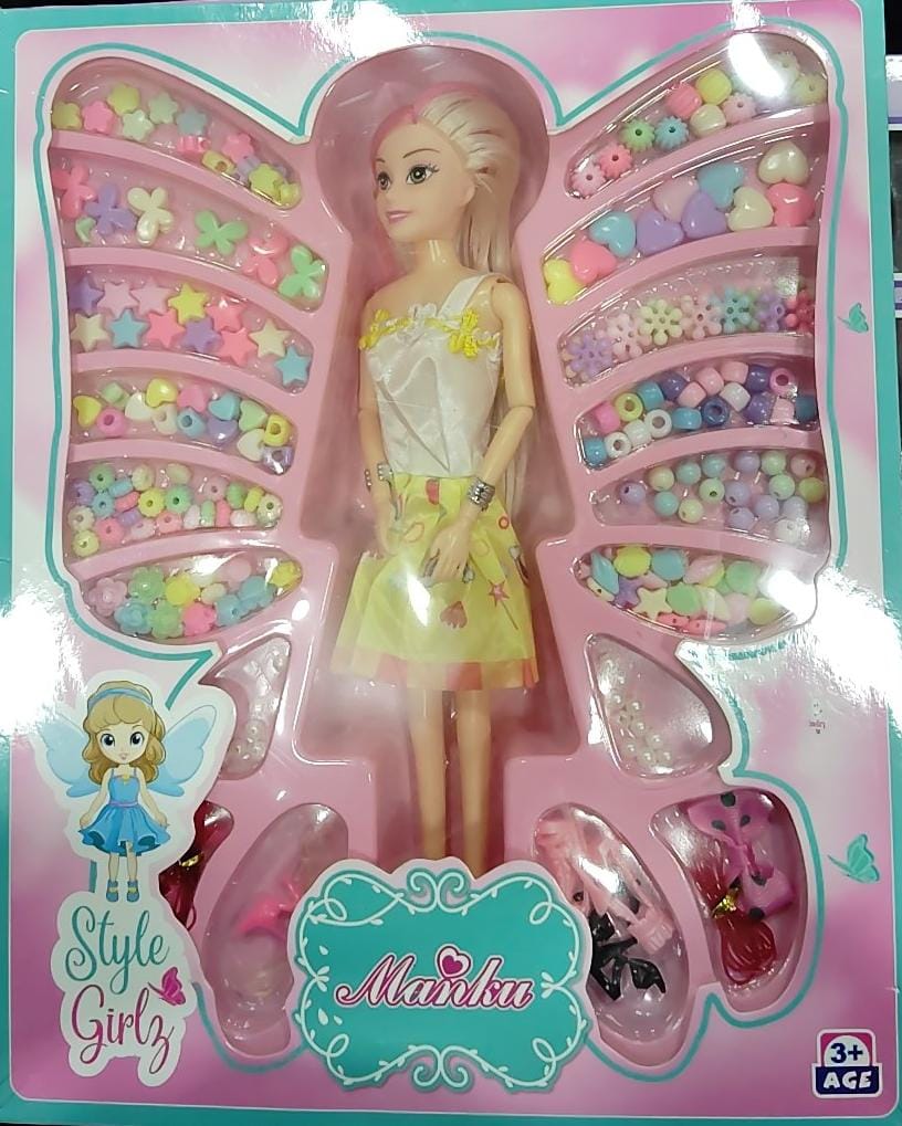 Manku butterfly Style Girl With Accessories for kids - Box Damages