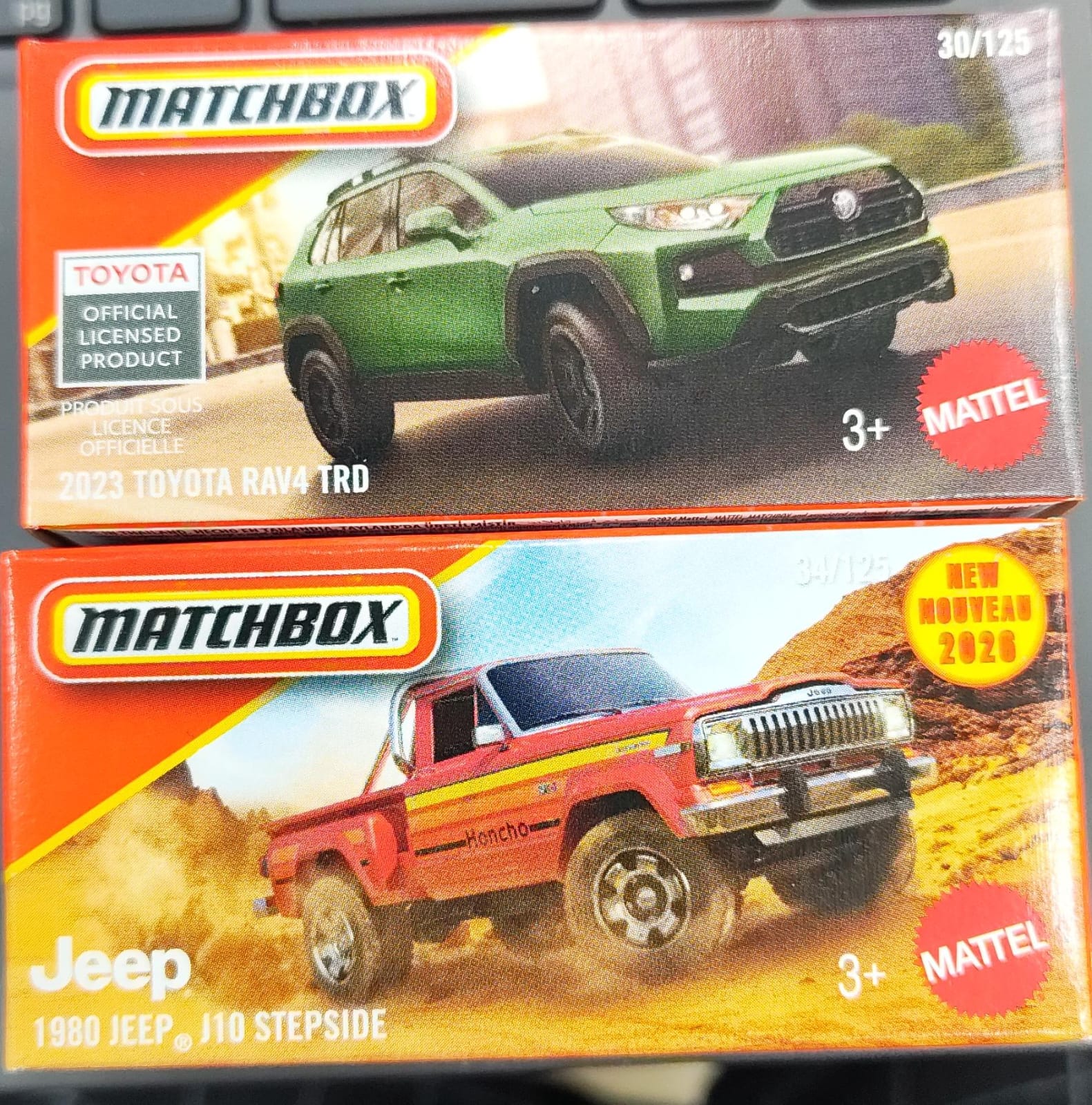 Matchbox Mainline - Combo Pack of 2 Cars - 2023 Toyota RAV4 TRD & 1980 Jeep J10 Stepside - DNK70