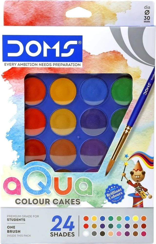 Doms Aqua Colour Cakes - 24 Shades - Pack of 2 Pcs β Kidsinfy.in