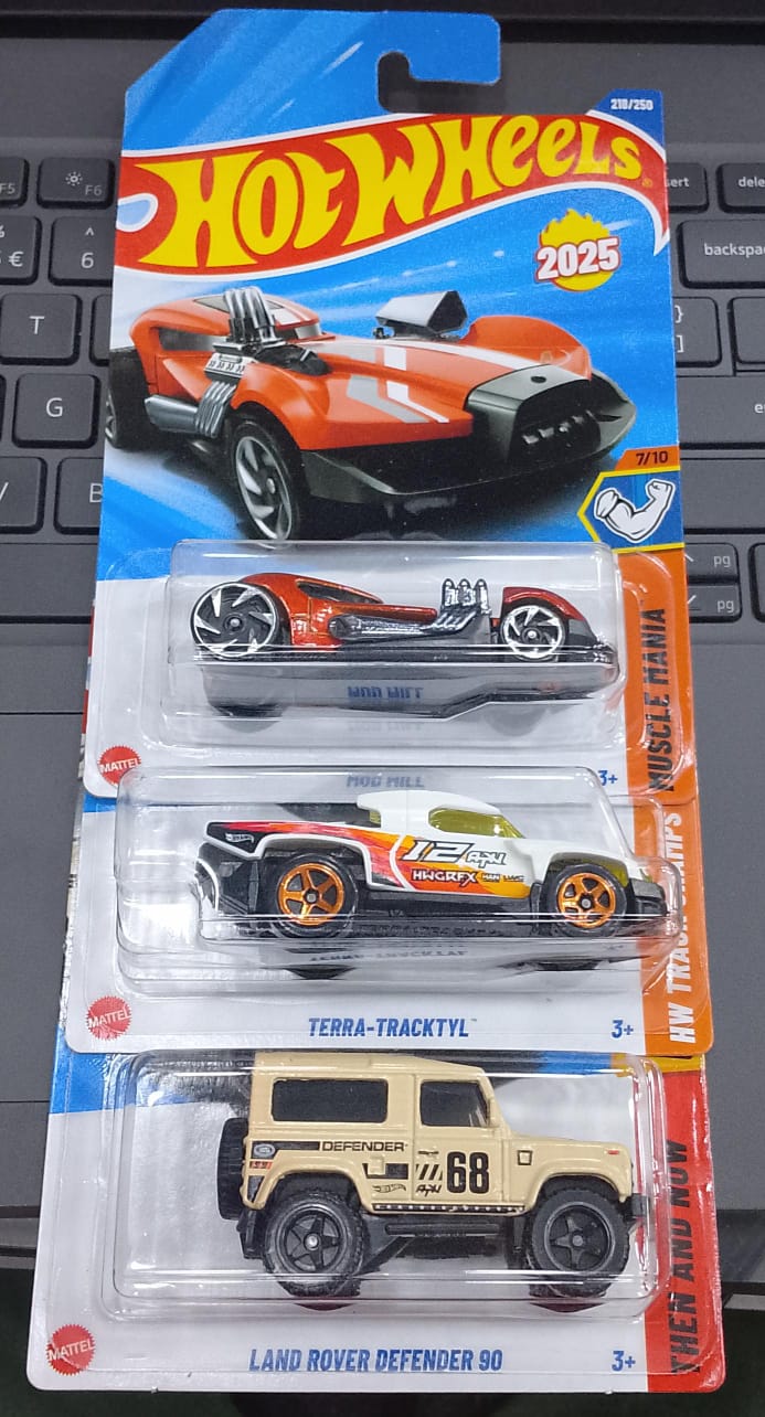 Hot Wheels Mainline - L Case (2025) - Combo Pack of 3 Cars - Long Card