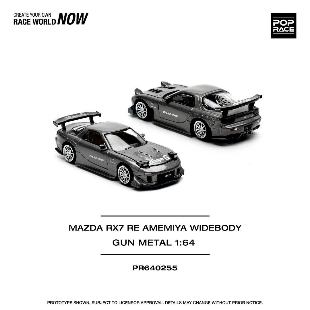 Pop Race - MAZDA RX-7 RE-Amemiya - Gun Metal - 1:64 Scale - PR640255