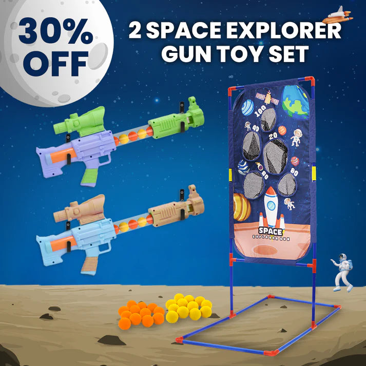 Chanak Space Explorer Pneumatic Gun Toy Set | Safe Indoor/Outdoor Play for Kids 5+, BIS Approved.
