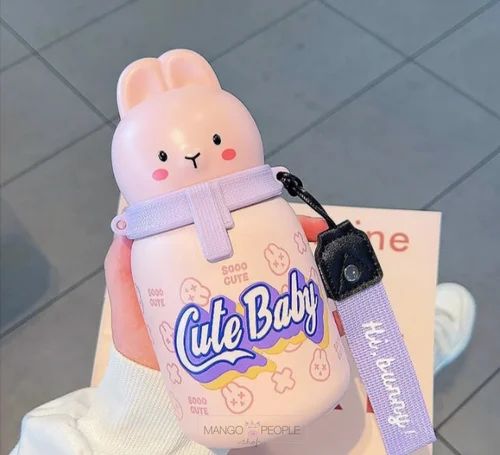 Double Wall Stainless Steel Vacuum Cute Baby Cap Bottle 350ml